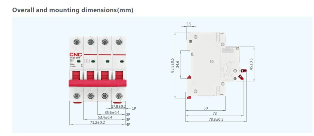 CNC DC MCB Price Miniature Circuit Breaker for Solar