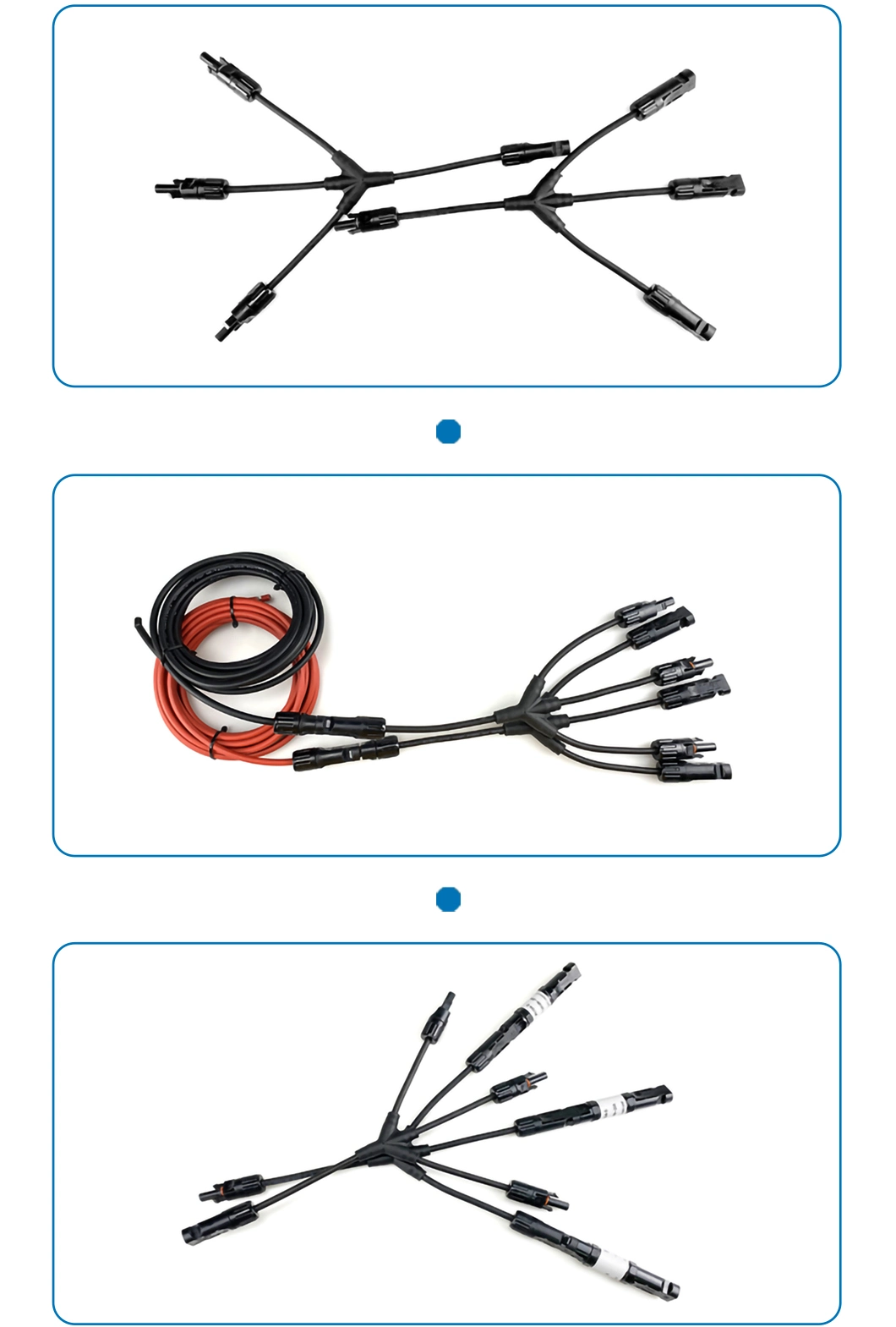 Waterproof IP67 PV004-3t1 Automatic Lock Secure Docking DC 1000V 30A PV Solar Connectors for Photovoltaic Systems