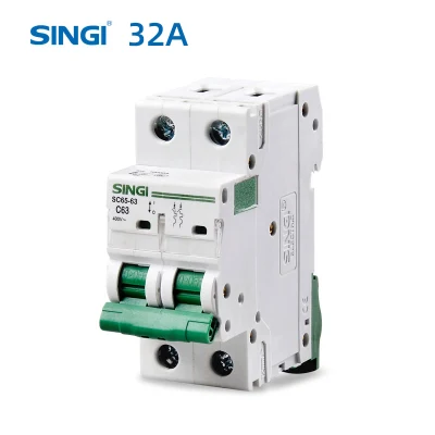 Preço de fábrica 1-4p 6-63A Singi Air Circuit Electronic DC Disjuntor MCB Sc65-63